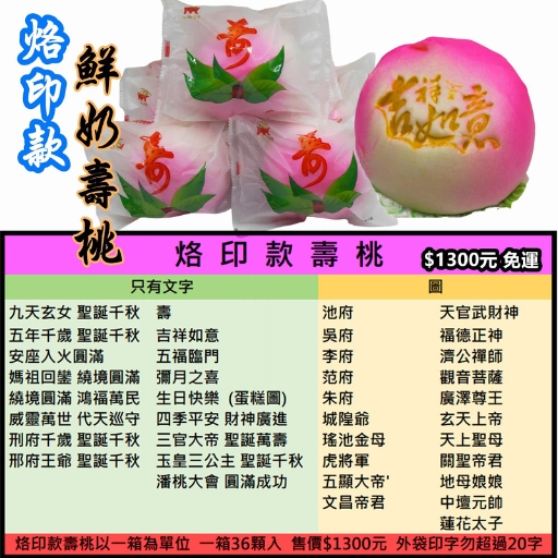 土地公 鮮奶壽桃