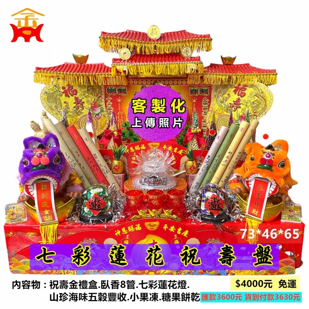 七彩蓮花祝壽盤 瑤池金母